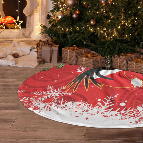 Personalised Palm Cockatoo Australia Christmas Tree Skirt Merry Chrissie - Banksia Flowers
