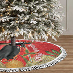Personalised Palm Cockatoo Australia Christmas Tree Skirt Merry Chrissie - Banksia Flowers