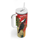 Personalised Palm Cockatoo Australia Christmas Tumbler With Handle Merry Chrissie - Banksia Flowers