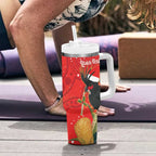 Personalised Palm Cockatoo Australia Christmas Tumbler With Handle Merry Chrissie - Banksia Flowers