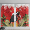 Personalised Palm Cockatoo Australia Christmas Window Curtain Merry Chrissie - Banksia Flowers