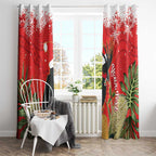 Personalised Palm Cockatoo Australia Christmas Window Curtain Merry Chrissie - Banksia Flowers