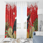 Personalised Palm Cockatoo Australia Christmas Window Curtain Merry Chrissie - Banksia Flowers