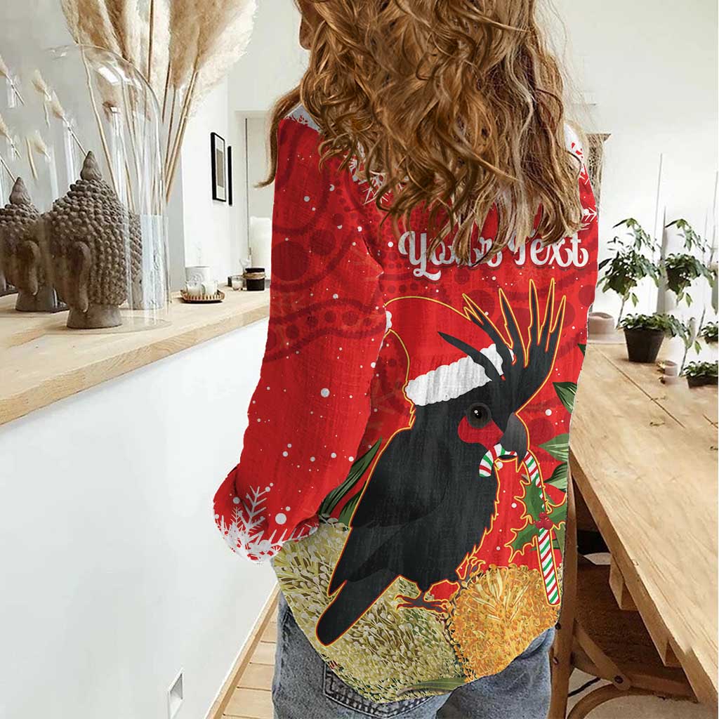 Personalised Palm Cockatoo Australia Christmas Women Casual Shirt Merry Chrissie - Banksia Flowers