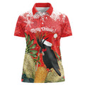 Personalised Palm Cockatoo Australia Christmas Women Polo Shirt Merry Chrissie - Banksia Flowers