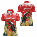 Personalised Palm Cockatoo Australia Christmas Women Polo Shirt Merry Chrissie - Banksia Flowers