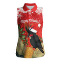 Personalised Palm Cockatoo Australia Christmas Women Sleeveless Polo Shirt Merry Chrissie - Banksia Flowers