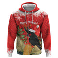 Personalised Palm Cockatoo Australia Christmas Zip Hoodie Merry Chrissie - Banksia Flowers