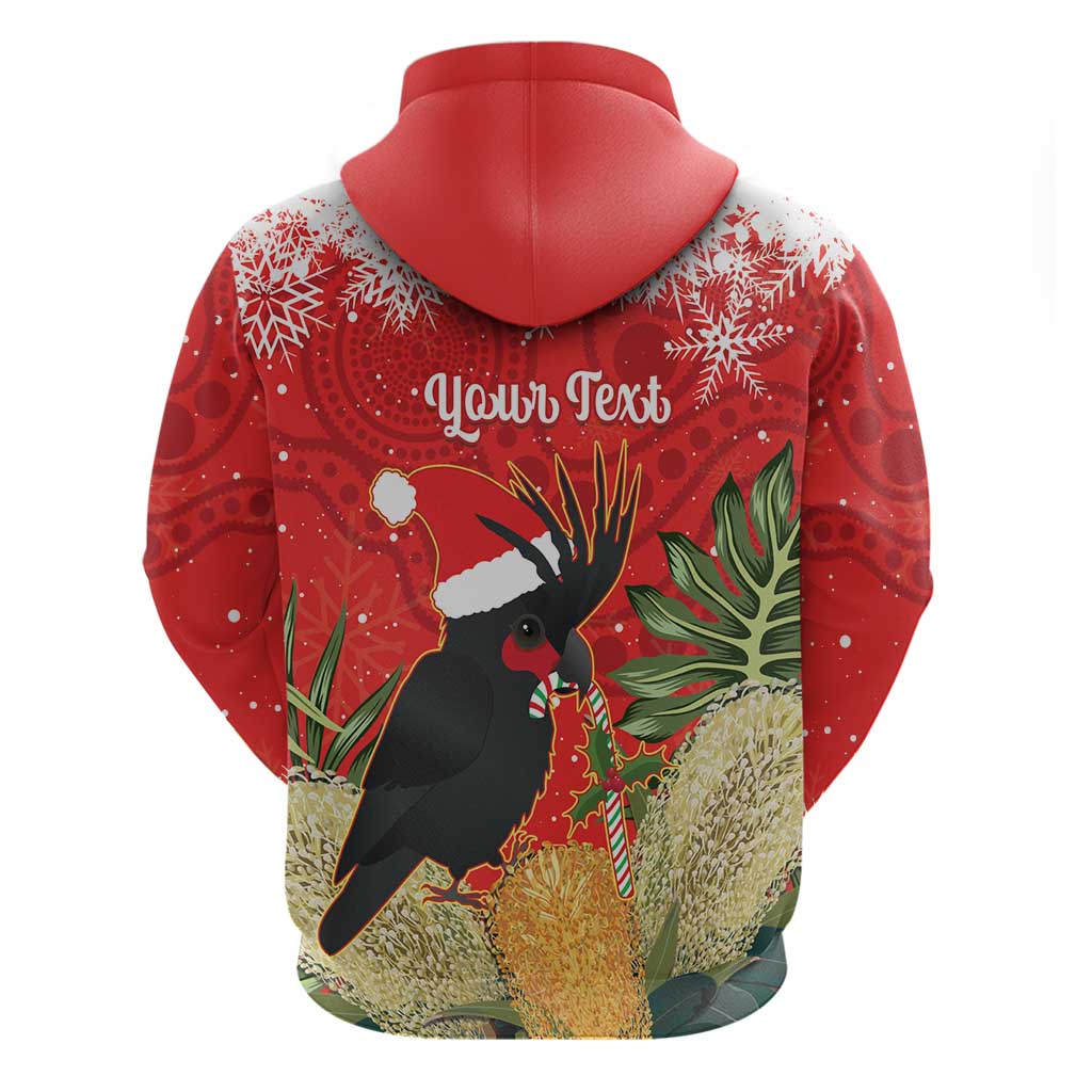 Personalised Palm Cockatoo Australia Christmas Zip Hoodie Merry Chrissie - Banksia Flowers