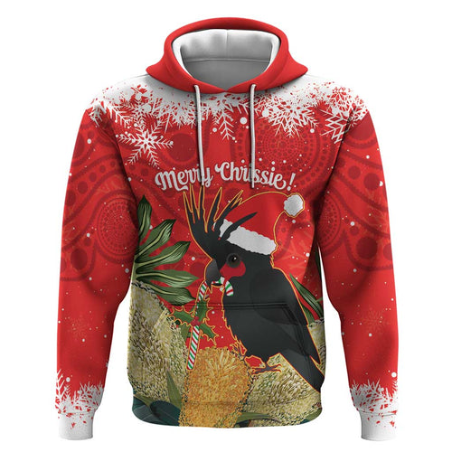 Personalised Palm Cockatoo Australia Christmas Zip Hoodie Merry Chrissie - Banksia Flowers