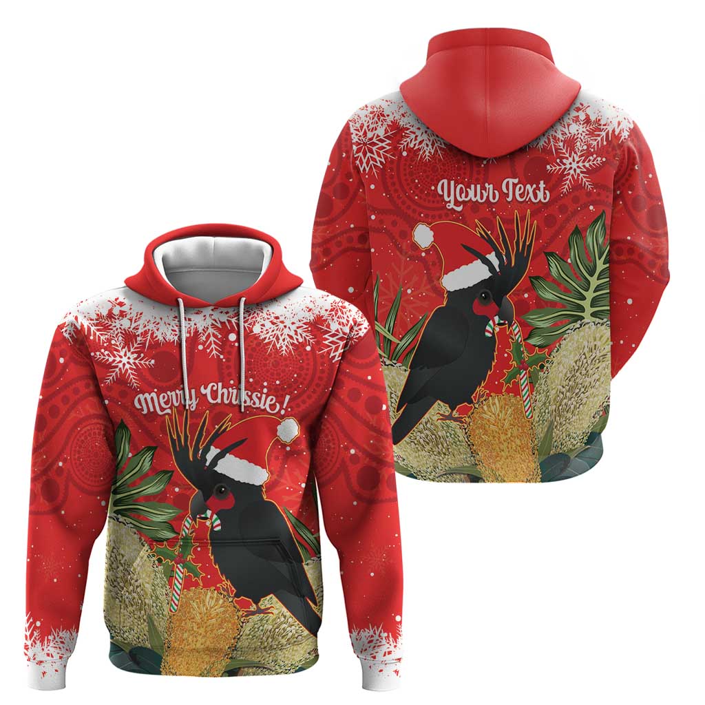 Personalised Palm Cockatoo Australia Christmas Zip Hoodie Merry Chrissie - Banksia Flowers