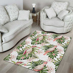 Australia Pink Cockatoo Area Rug Aussie Orchids - Seamless Pattern