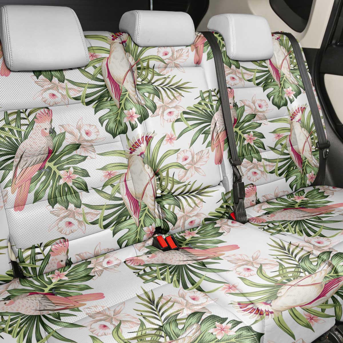 Australia Pink Cockatoo Back Car Seat Cover Aussie Orchids - Seamless Pattern
