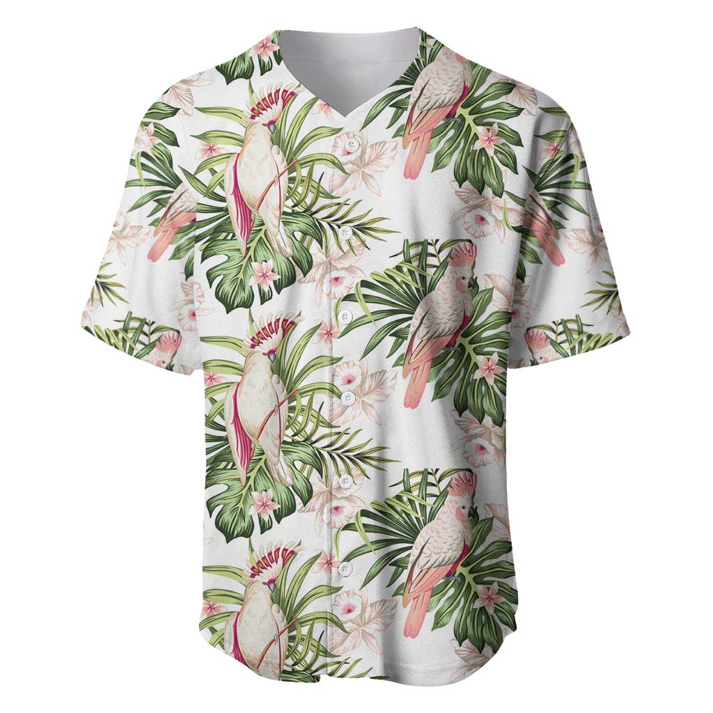 Australia Pink Cockatoo Baseball Jersey Aussie Orchids - Seamless Pattern