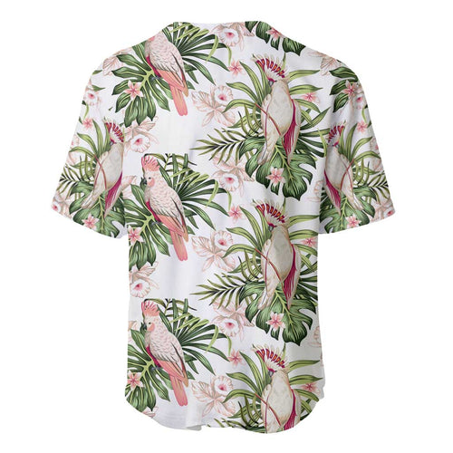 Australia Pink Cockatoo Baseball Jersey Aussie Orchids - Seamless Pattern
