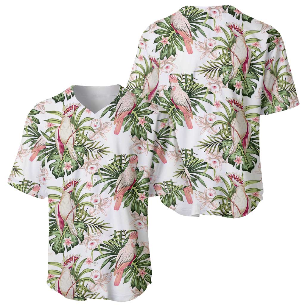 Australia Pink Cockatoo Baseball Jersey Aussie Orchids - Seamless Pattern