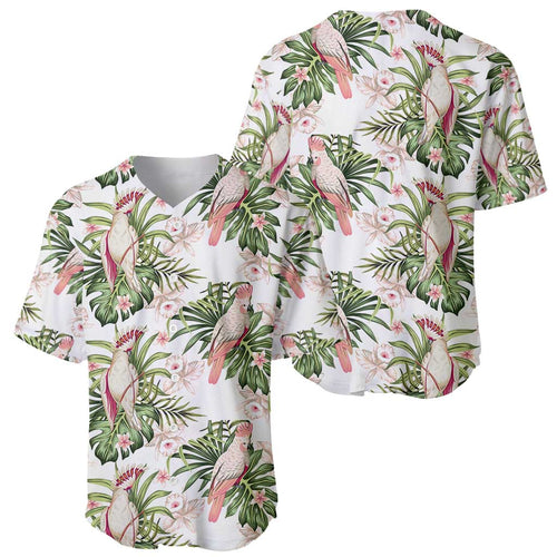 Australia Pink Cockatoo Baseball Jersey Aussie Orchids - Seamless Pattern