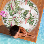 Australia Pink Cockatoo Beach Blanket Aussie Orchids - Seamless Pattern