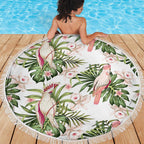 Australia Pink Cockatoo Beach Blanket Aussie Orchids - Seamless Pattern