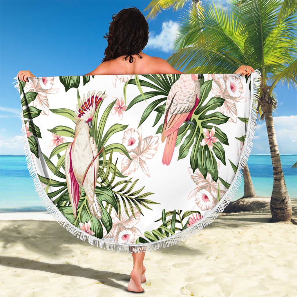 Australia Pink Cockatoo Beach Blanket Aussie Orchids - Seamless Pattern