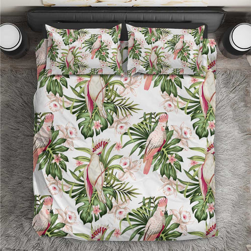 Australia Pink Cockatoo Bedding Set Aussie Orchids - Seamless Pattern