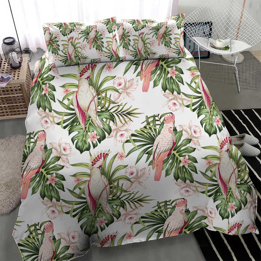 Australia Pink Cockatoo Bedding Set Aussie Orchids - Seamless Pattern