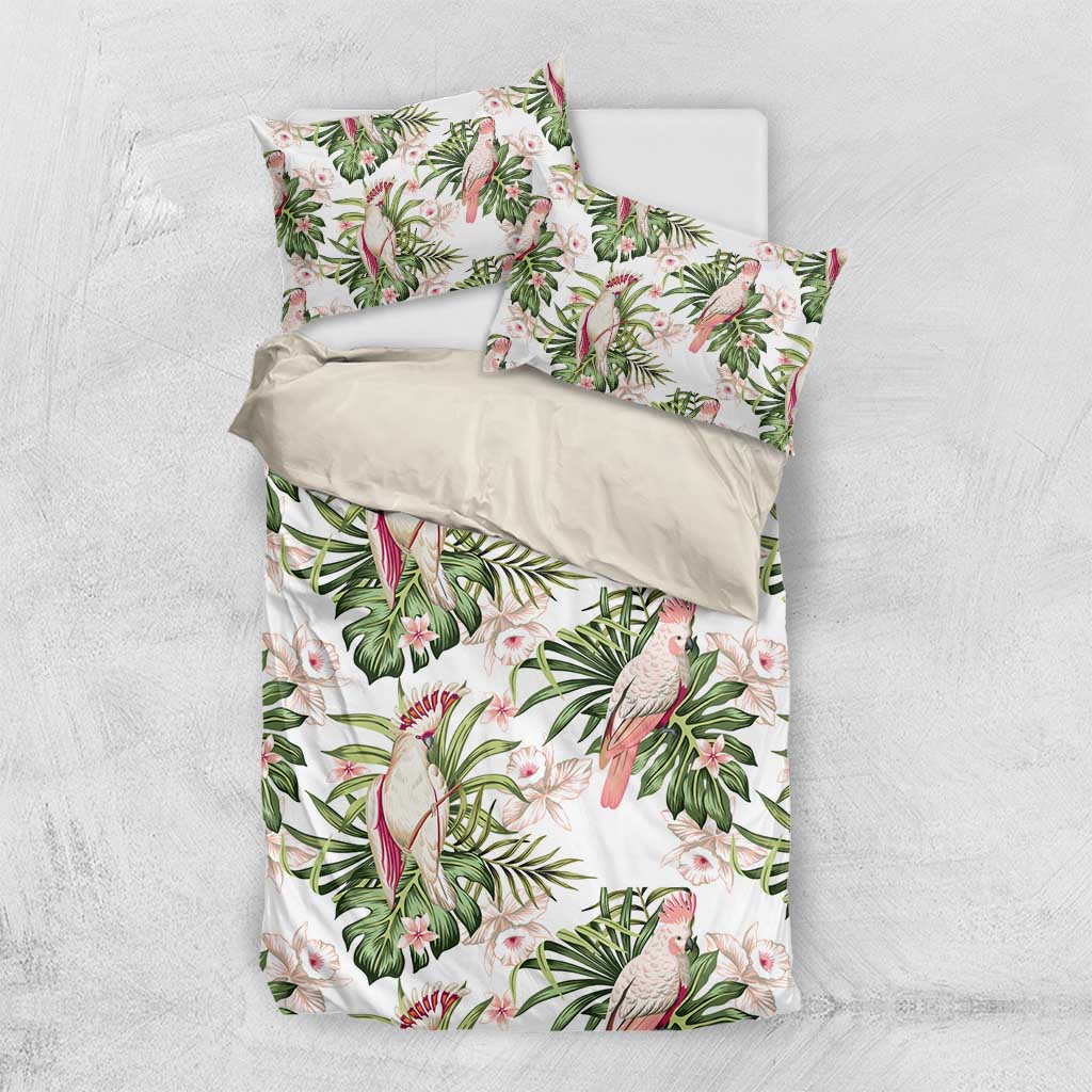 Australia Pink Cockatoo Bedding Set Aussie Orchids - Seamless Pattern