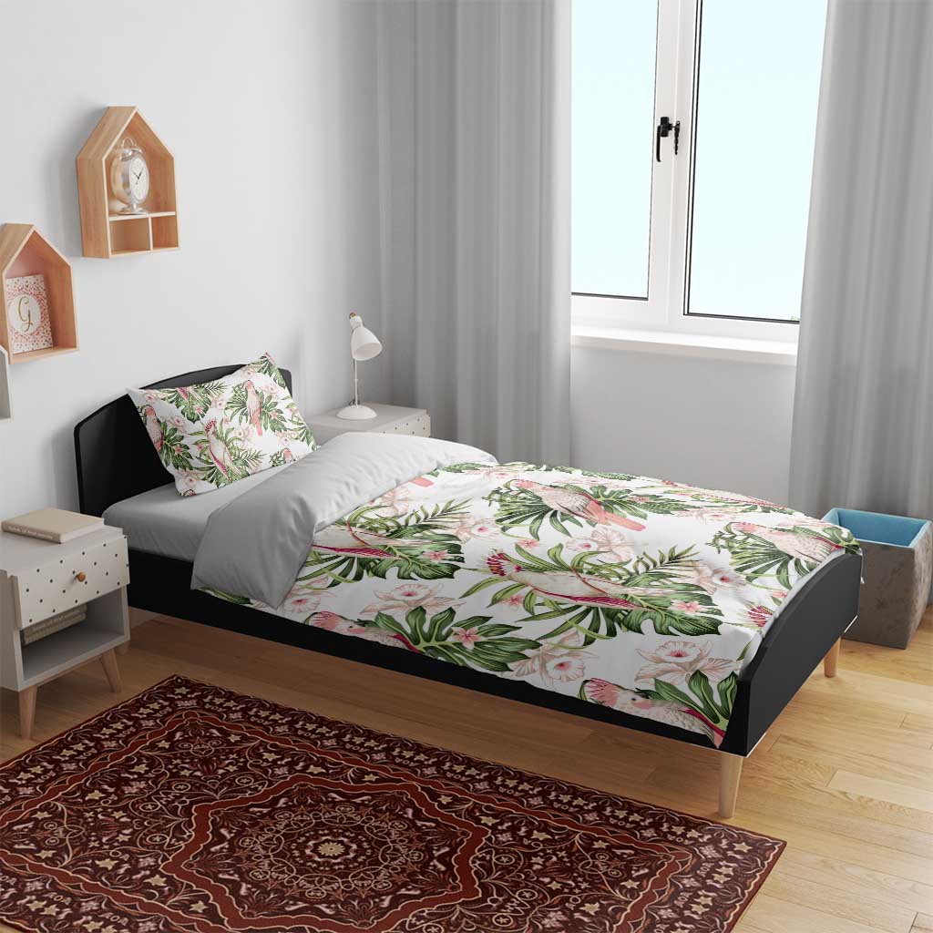 Australia Pink Cockatoo Bedding Set Aussie Orchids - Seamless Pattern