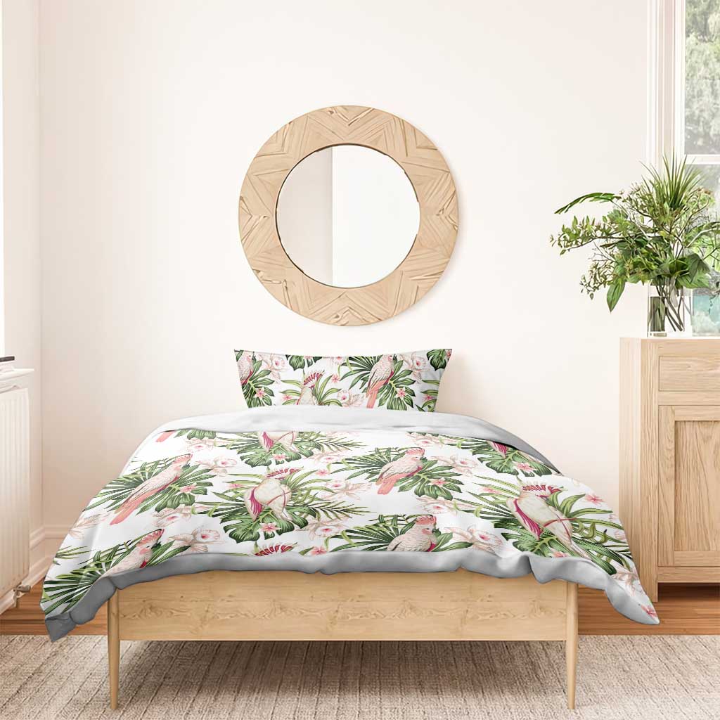 Australia Pink Cockatoo Bedding Set Aussie Orchids - Seamless Pattern