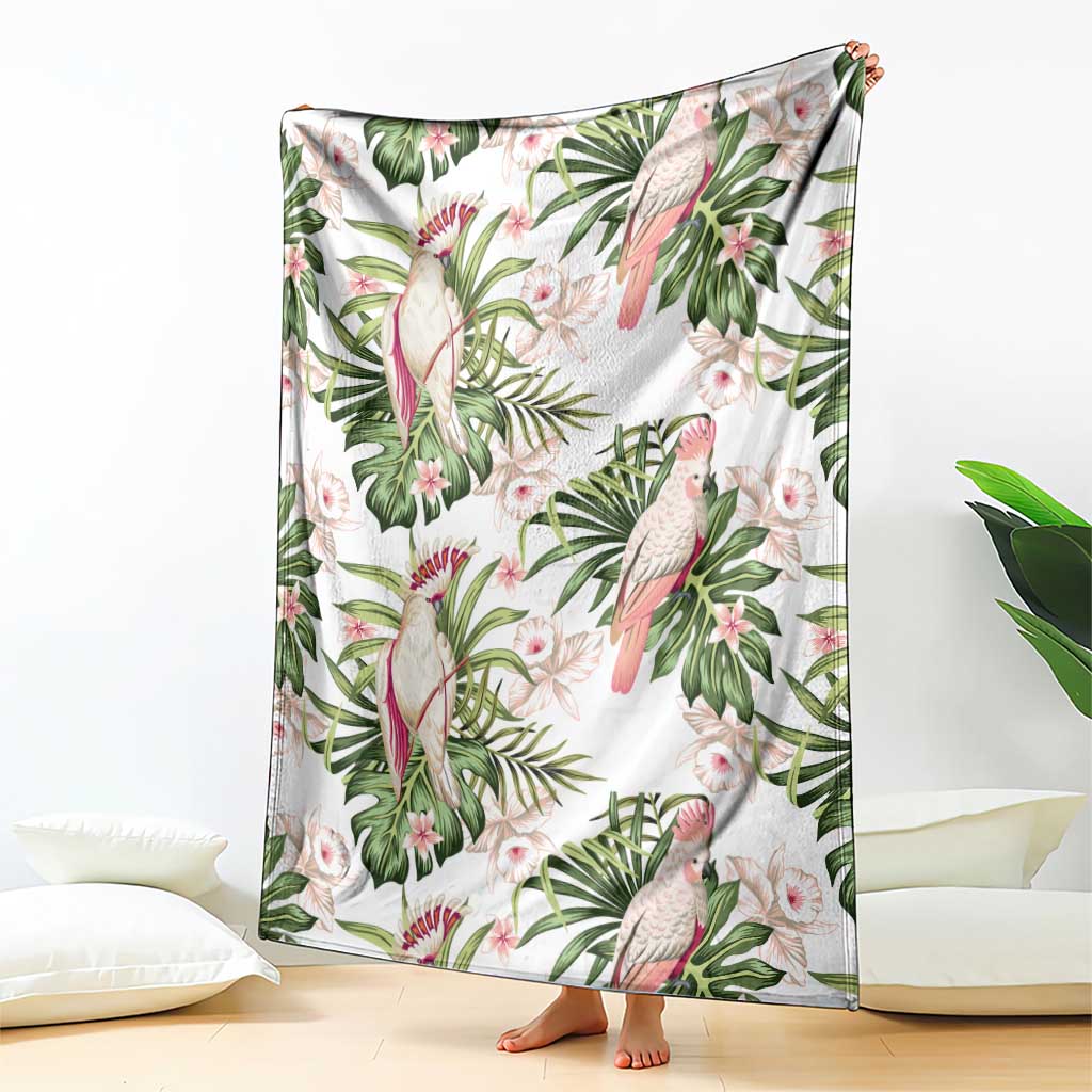 Australia Pink Cockatoo Blanket Aussie Orchids - Seamless Pattern