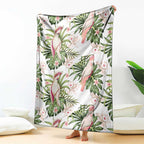 Australia Pink Cockatoo Blanket Aussie Orchids - Seamless Pattern