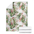 Australia Pink Cockatoo Blanket Aussie Orchids - Seamless Pattern