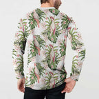 Australia Pink Cockatoo Button Sweatshirt Aussie Orchids - Seamless Pattern