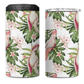 Australia Pink Cockatoo 4 in 1 Can Cooler Tumbler Aussie Orchids - Seamless Pattern