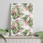 Australia Pink Cockatoo Canvas Wall Art Aussie Orchids - Seamless Pattern