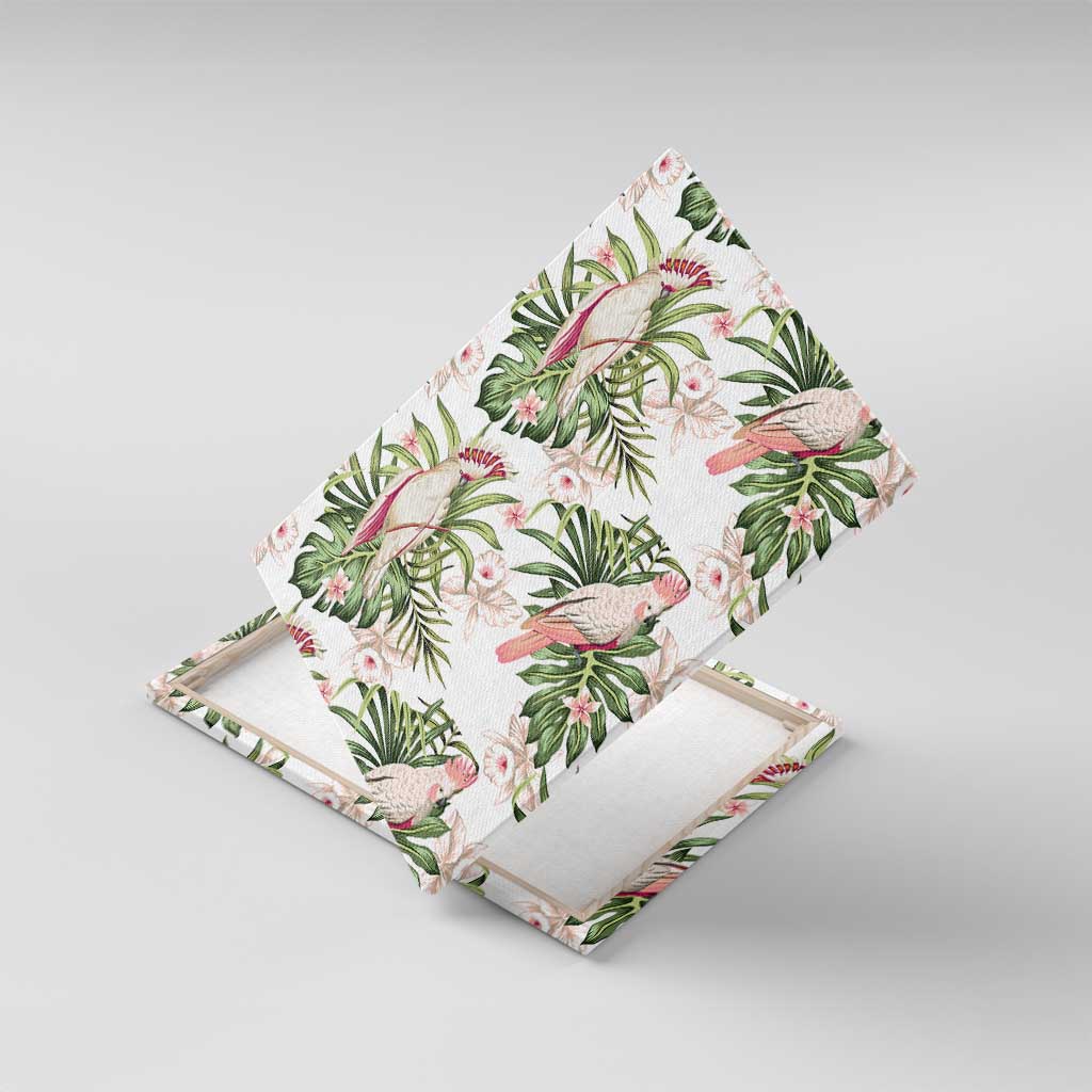 Australia Pink Cockatoo Canvas Wall Art Aussie Orchids - Seamless Pattern