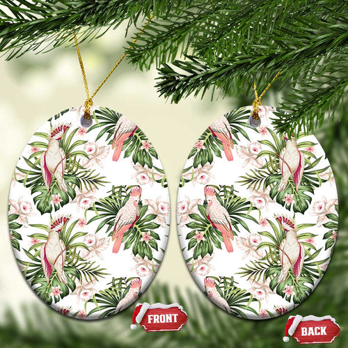 Australia Pink Cockatoo Ceramic Ornament Aussie Orchids - Seamless Pattern