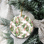 Australia Pink Cockatoo Ceramic Ornament Aussie Orchids - Seamless Pattern