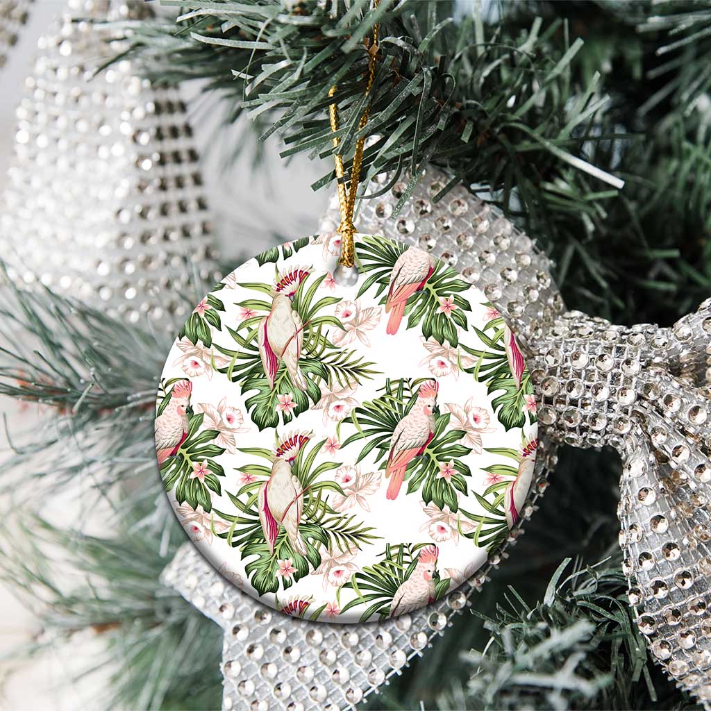 Australia Pink Cockatoo Ceramic Ornament Aussie Orchids - Seamless Pattern