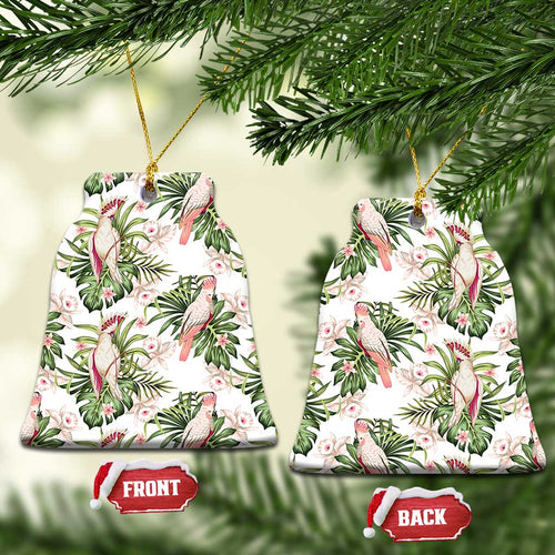 Australia Pink Cockatoo Ceramic Ornament Aussie Orchids - Seamless Pattern