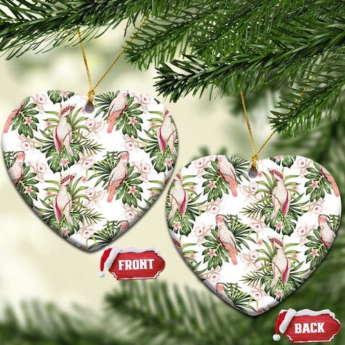 Australia Pink Cockatoo Ceramic Ornament Aussie Orchids - Seamless Pattern