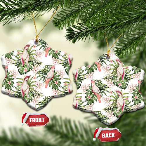 Australia Pink Cockatoo Ceramic Ornament Aussie Orchids - Seamless Pattern