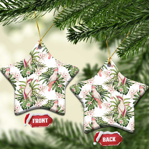 Australia Pink Cockatoo Ceramic Ornament Aussie Orchids - Seamless Pattern