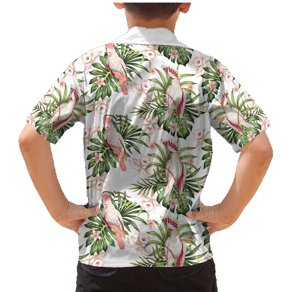 Australia Pink Cockatoo Family Matching Mermaid Dress and Hawaiian Shirt Aussie Orchids - Seamless Pattern