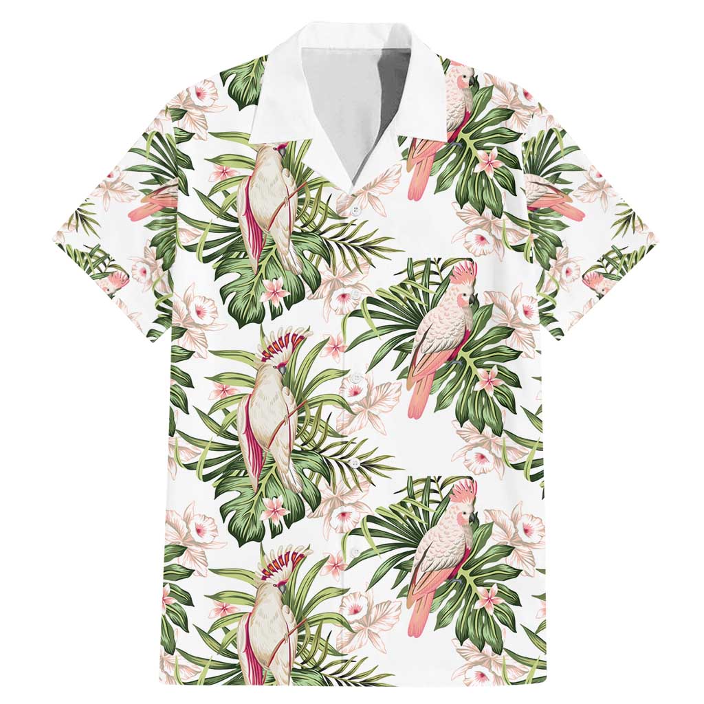 Australia Pink Cockatoo Family Matching Mermaid Dress and Hawaiian Shirt Aussie Orchids - Seamless Pattern