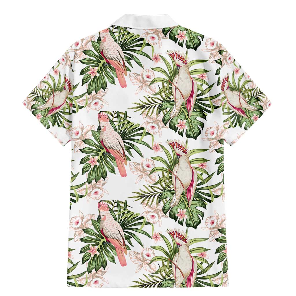 Australia Pink Cockatoo Family Matching Mermaid Dress and Hawaiian Shirt Aussie Orchids - Seamless Pattern
