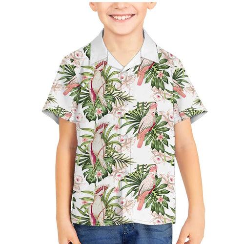 Australia Pink Cockatoo Family Matching Mermaid Dress and Hawaiian Shirt Aussie Orchids - Seamless Pattern