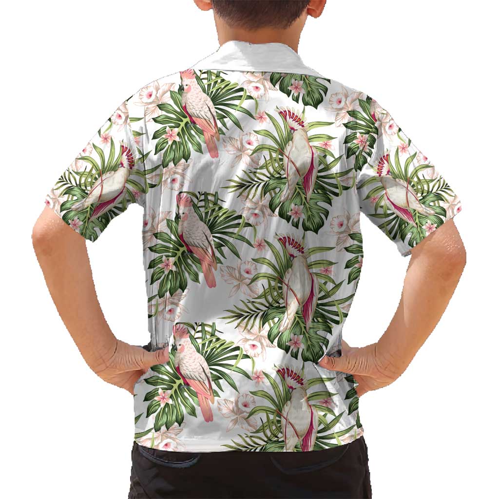 Australia Pink Cockatoo Family Matching Off Shoulder Maxi Dress and Hawaiian Shirt Aussie Orchids - Seamless Pattern