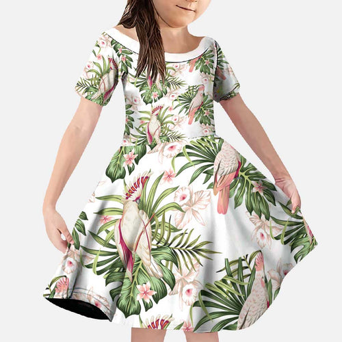 Australia Pink Cockatoo Family Matching Off Shoulder Maxi Dress and Hawaiian Shirt Aussie Orchids - Seamless Pattern