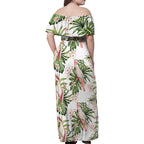 Australia Pink Cockatoo Family Matching Off Shoulder Maxi Dress and Hawaiian Shirt Aussie Orchids - Seamless Pattern
